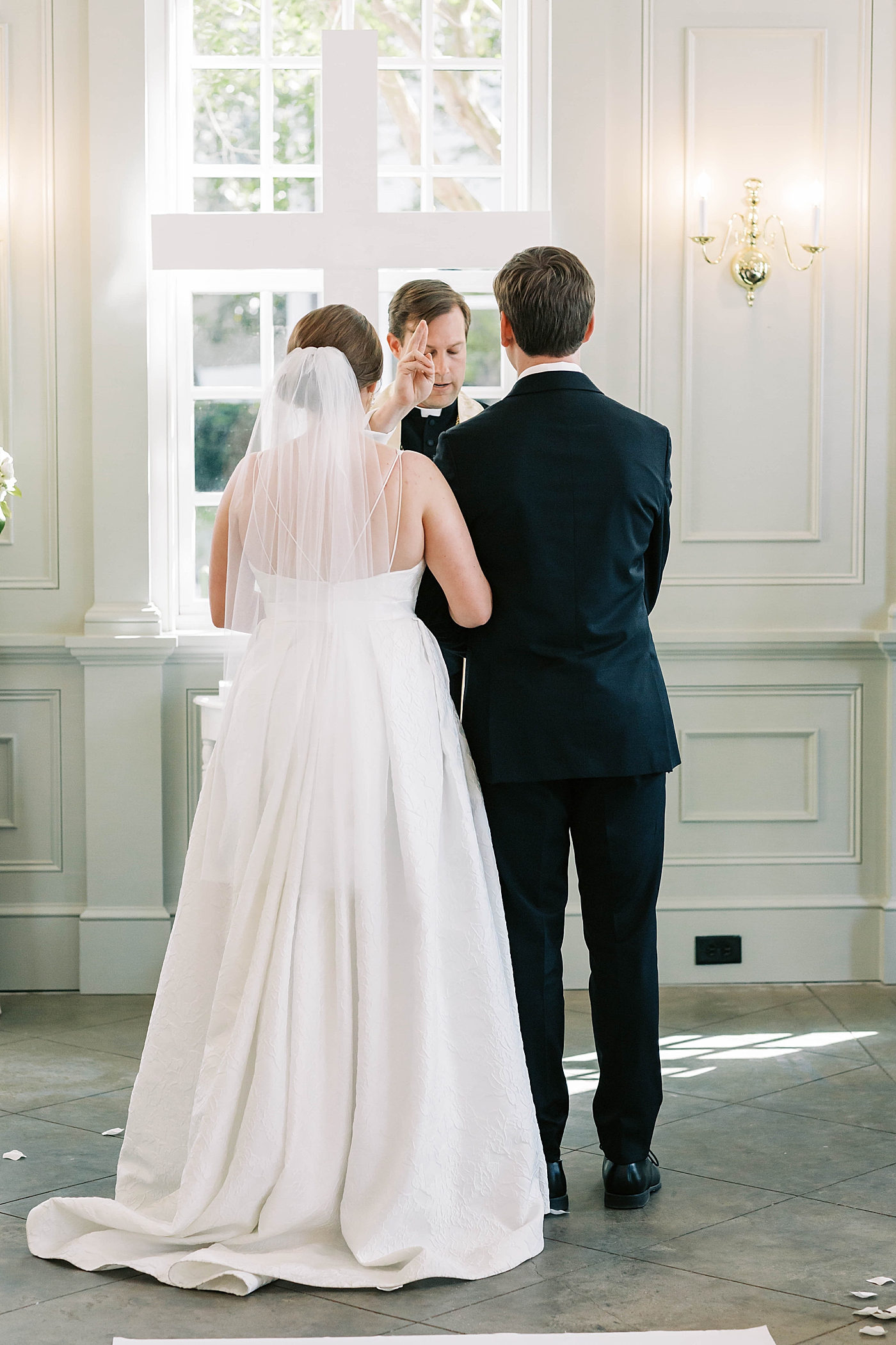 Bride and groom during their wedding ceremony | Carters Event Co