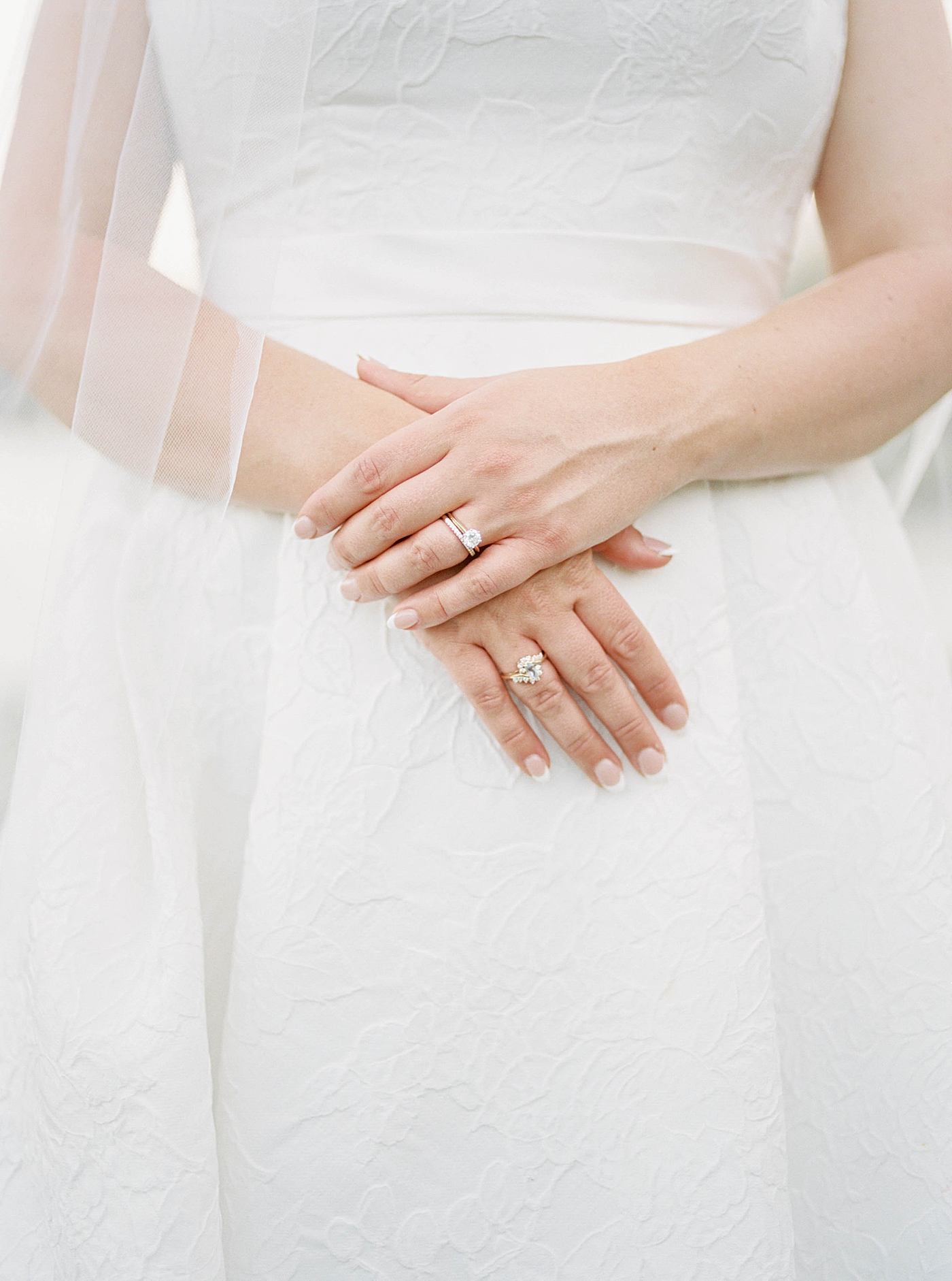 Detail of bride with her hands crossed during their Intimate spring wedding | Carters Event Co