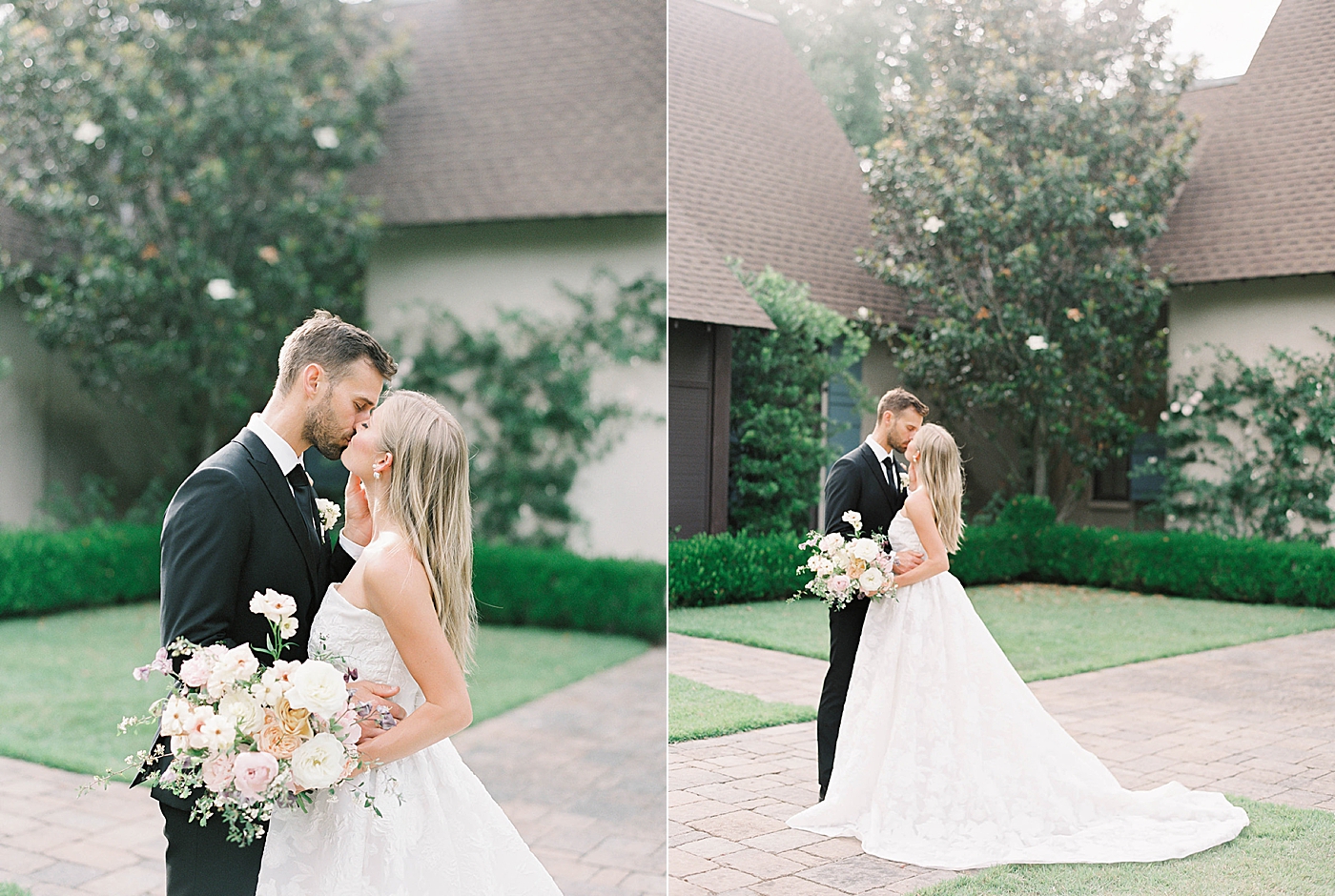 Bride and groom kiss during portraits | Charleston Photography Workshop with Carters Event Co